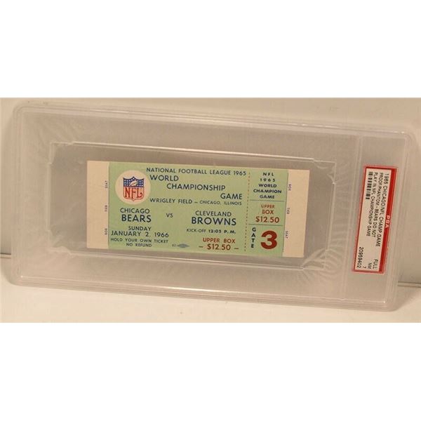 1965 NFL Championship Game Phantom Ticket PSA NM 7