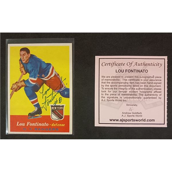 Lou Fontinato Signed Hockey Card with COA