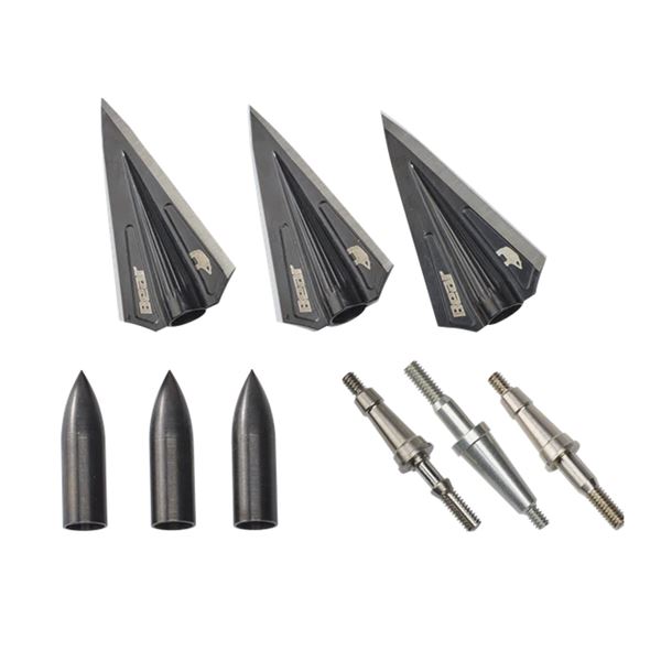 Bear Razorhead Variable Weight System Single Bevel Broadhead Sku BT175SB