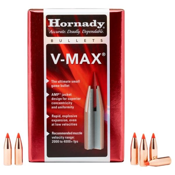 Hornady V-Max 22 Cal. 55 Grain w/ Cannelure .224 Dia (100 Count) Sku 22272