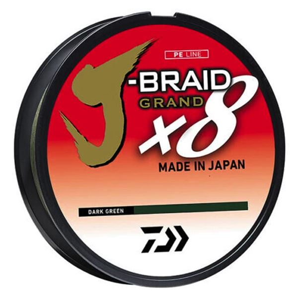 Daiwa J-Braid Grand X8 15 lb Dark Green 150 Yards Sku JBGD8U15-150DG