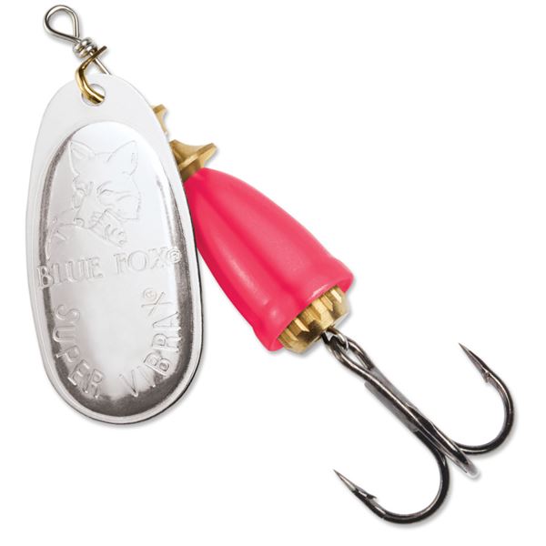 Blue Fox Vibrax Mid-Depth Spinner Silver/Hot Pink 3/8oz Sku 60-40-115IC