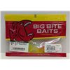 Image 1 : Big Bite Baits Pro Series Curl Tail Grub 10 Count 3" Bubblegum/Chart Tail Sku CTG309