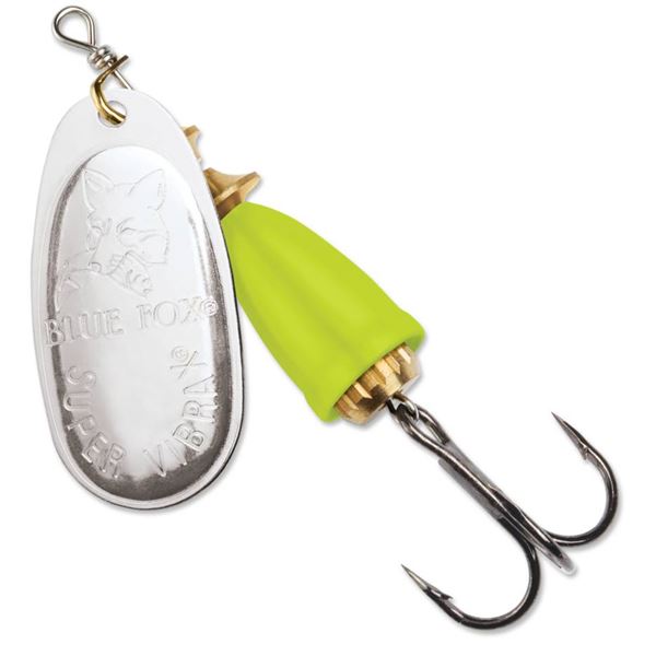 Blue Fox Vibrax Mid-Depth Spinner Silver/Flo. Yellow 1/4oz Sku 60-30-112IC