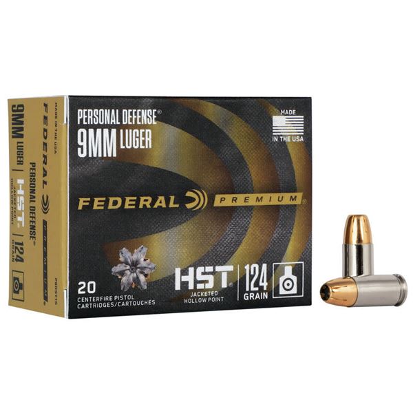 Federal Premium 9mm Personal Defense 124 Grain HST (20 Rounds) Sku P9HST1S