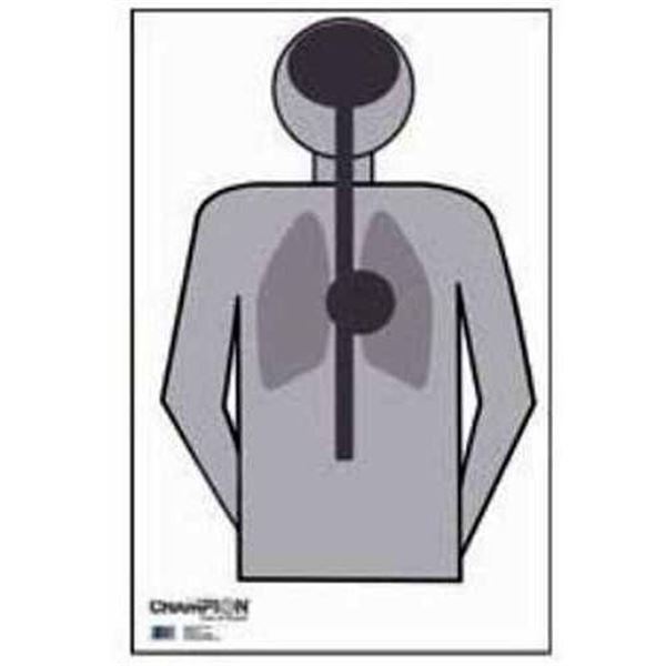 Champion Fully Body Paper Target w/ Vitals Black/White Sku