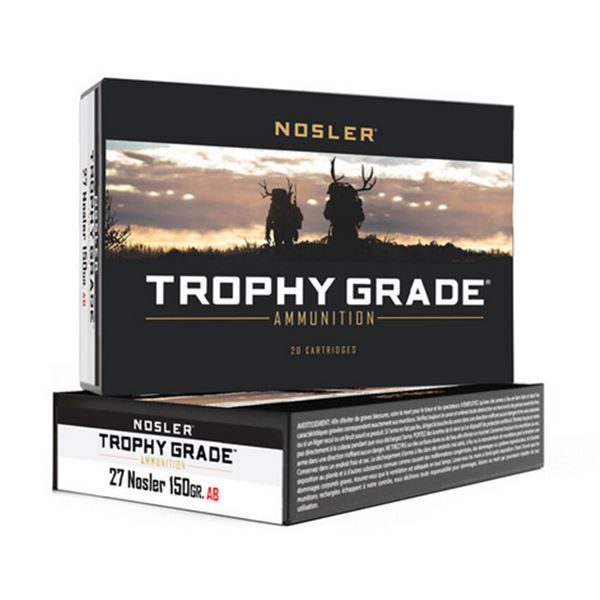 Nosler Trophy Grade  27 Nosler 150 Grain AccuBond (20 Rounds) Sku 61026