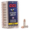 Image 1 : CCI Stinger 22 LR CPHP 32 Grain 1640 FPS (50 Rounds) Sku 0050
