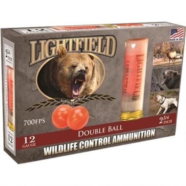 Lightfield 12 GA Wildlife Control Double Ball (5-Rounds) Sku CWDB-12