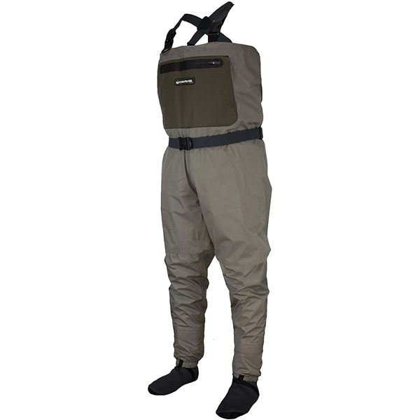 Compass 360 Stillwater II Breathable Fishing Chest Stockingfoot Wader Khaki M