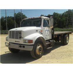 1998 INTERNATIONAL 4700 S/A FLATBED DUMP TRUCK,