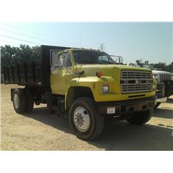 1991 FORD F800 S/A FLATBED DUMP, 