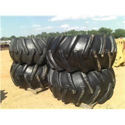 1 LOT 4 28L-26 TIRES MTD ON JOHN DEERE WHEELS