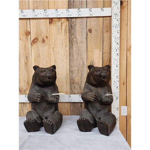 Pair Of Cast Aluminum Bears