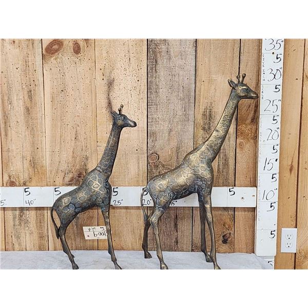 Pair Of Metal Giraffe Sculptures