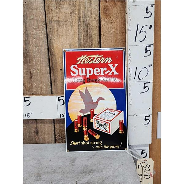 Western Super X Porcelain Sign
