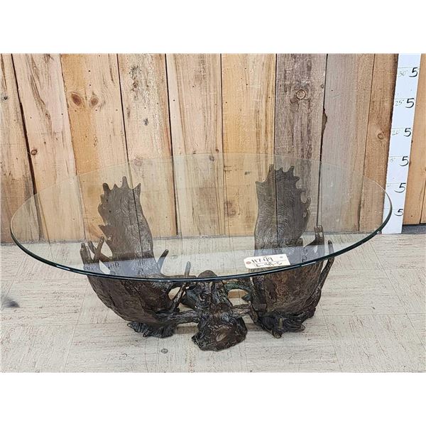 Dick Idol Locked Moose Antler Coffee Table Sculpture
