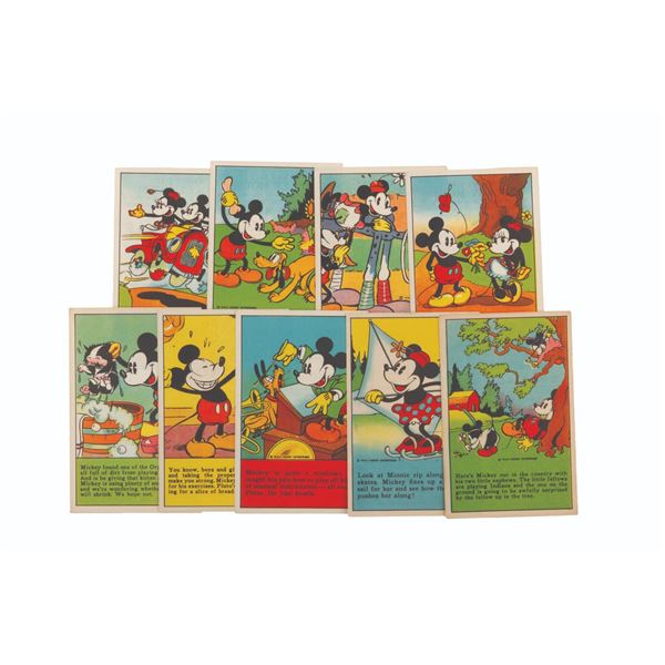 A Collection of Mickey and Friends Bakery Recipe Cards.