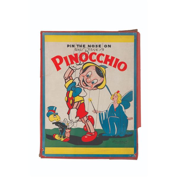 A 1939 Pin The Nose on Pinocchio Game.