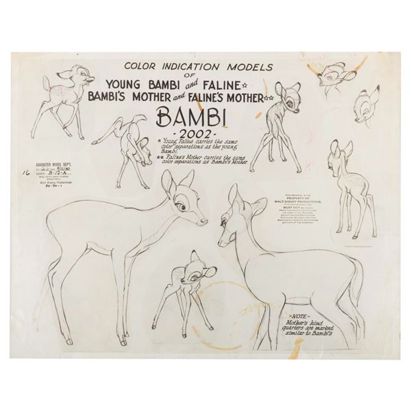 A "Bambi" Color Indication Model Sheet.