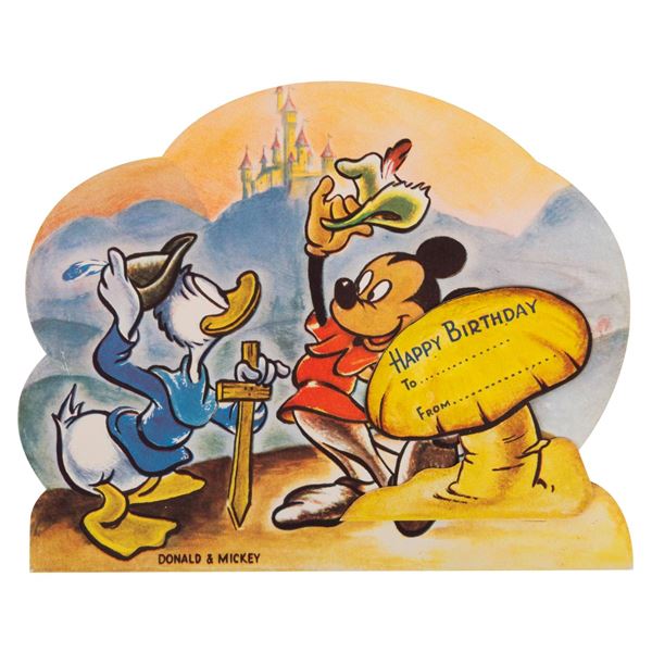 A "Fun and Fancy Free" Donald & Mickey Birthday Card.