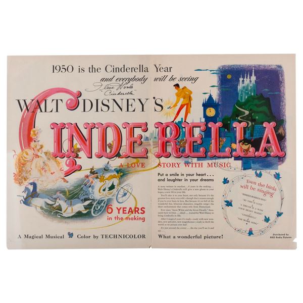 A Signed "Cinderella" Magazine Advertisement Spread.