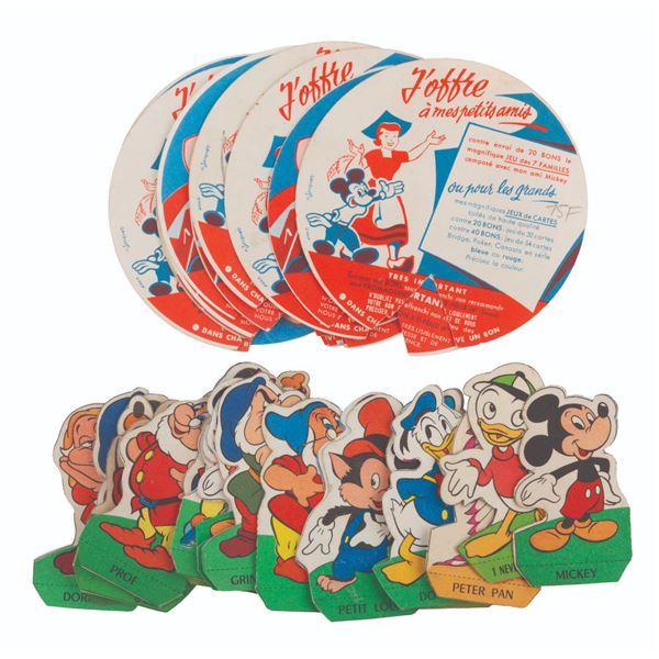 A Collection of French Mickey and Friends Cheese Coupons.