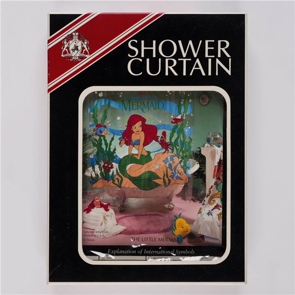 A "The Little Mermaid" 1990s Vinyl Shower Curtain.