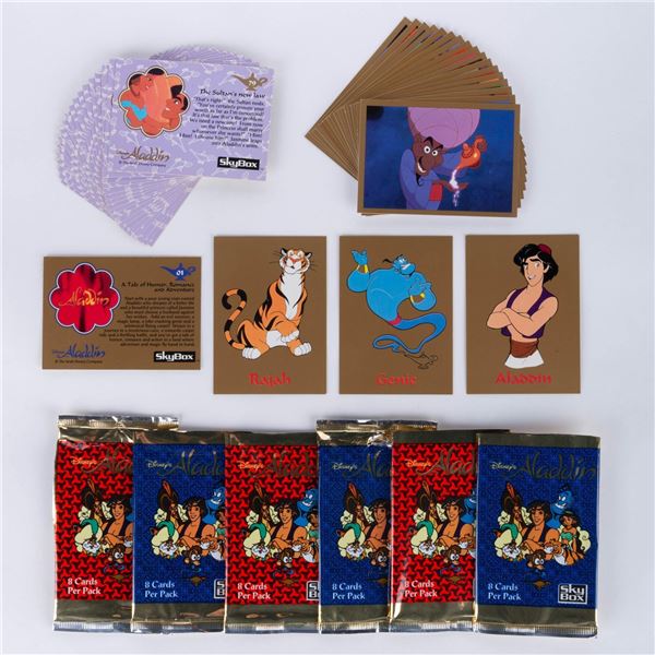 A Collection of "Aladdin" Skybox Trading Cards.