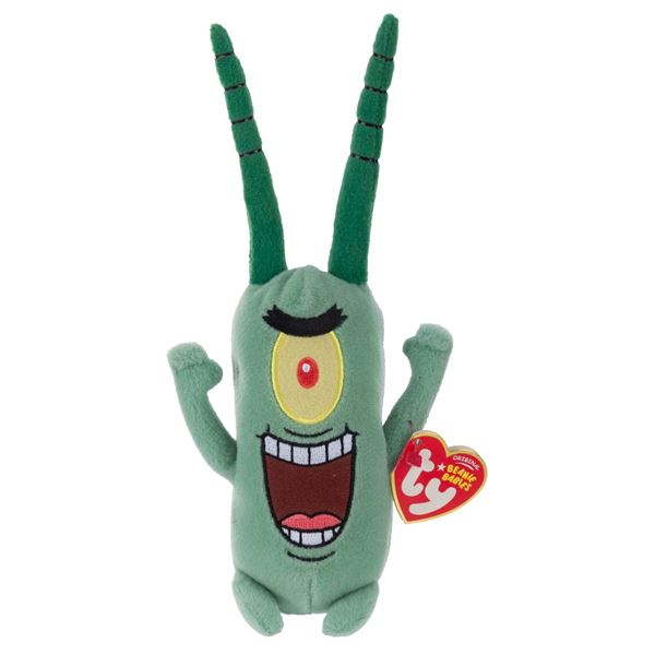 A SpongeBob Plankton Beanie Baby.
