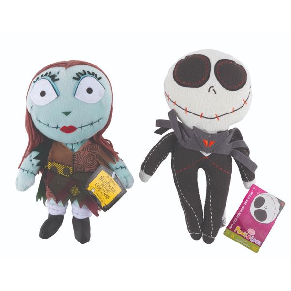 A Pair of Jack and Sally Plush Dolls.