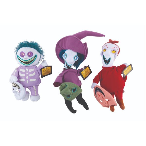 A Trio of "Nightmare Before Christmas" Lock, Shock, and Barrel Plushes.