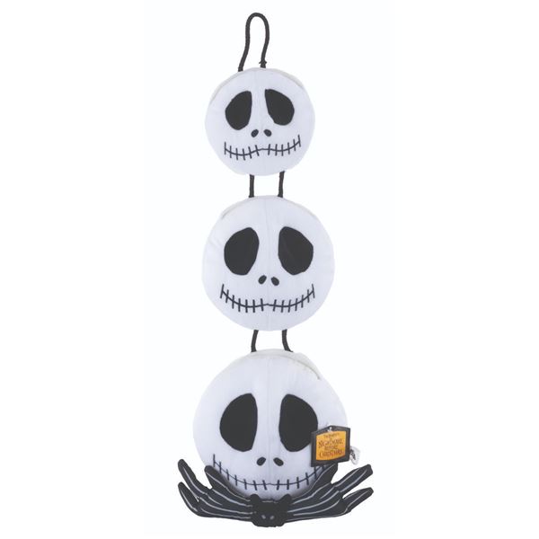 A Hanging Jack Skellington Heads Plush.