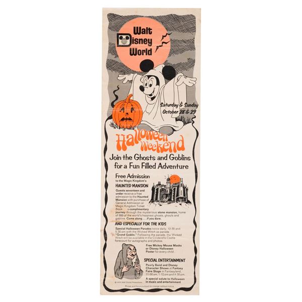 An Early Walt Disney World Halloween Weekend Handbill.