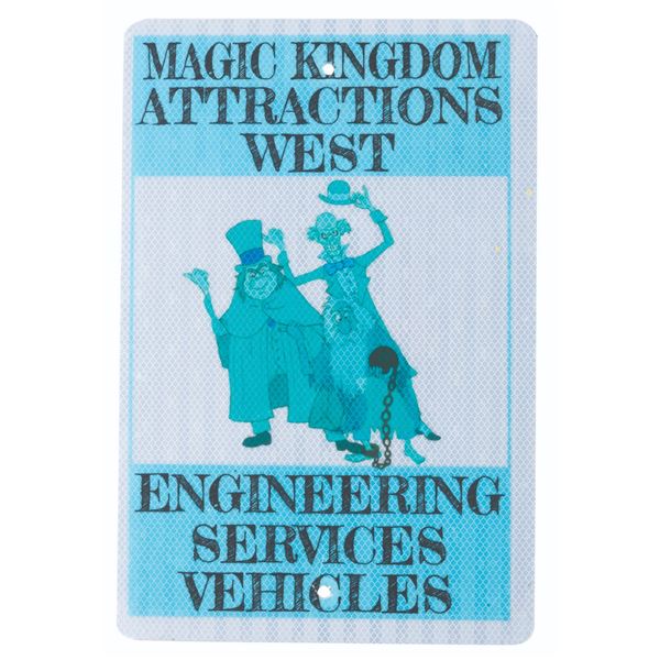 A Walt Disney World Haunted Mansion Engineering Sign.