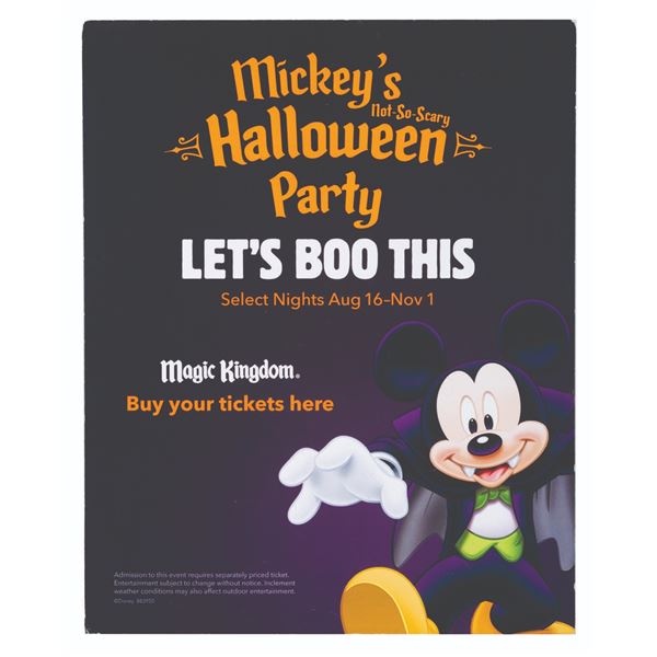 A Mickey’s Not-So-Scary Halloween Party Counter Display.