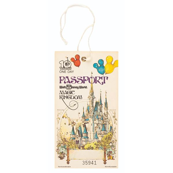 A Rare Walt Disney World Magic Kingdom Tencennial Passport.