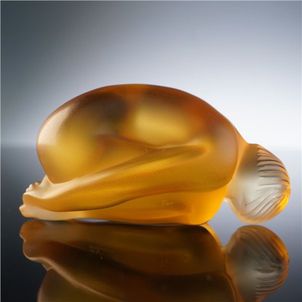 Lalique Crystal Figurine, Resting Nude Woman