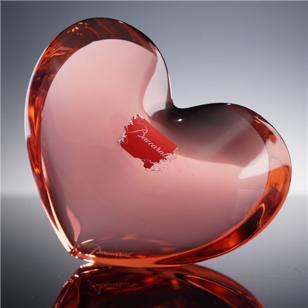 Baccarat Rose Crystal Paperweight, Zinzin Heart