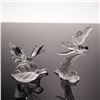 Image 1 : 2pc Swarovski Silver Crystal Figurines, Dragonfly and Butterfly on Leaf