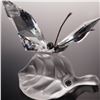 Image 3 : 2pc Swarovski Silver Crystal Figurines, Dragonfly and Butterfly on Leaf
