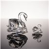 Image 1 : 2pc Swarovski Silver Crystal Figurines, Swans