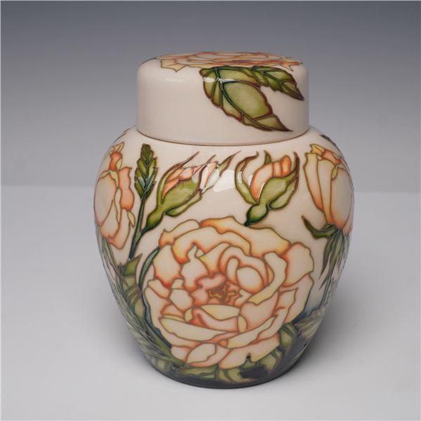 2pc Moorcroft Pottery Madam Rose Ginger Jar, Trial