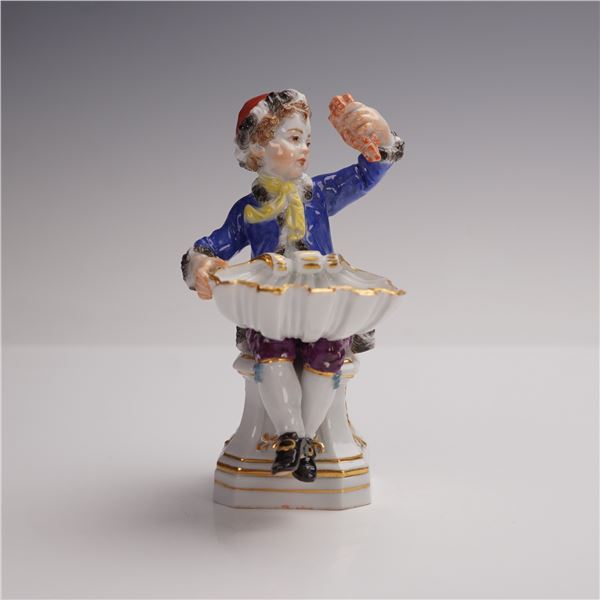 Meissen Porcelain Figural Boy Salt Cellar