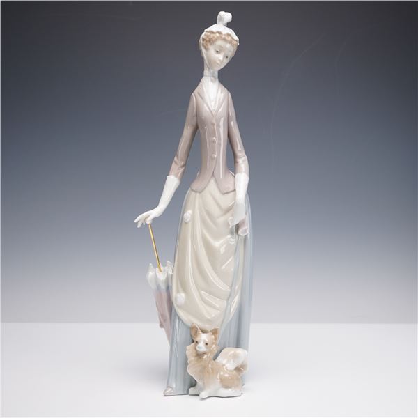 Lladro Porcelain Sculpture, Woman with Dog 1004761