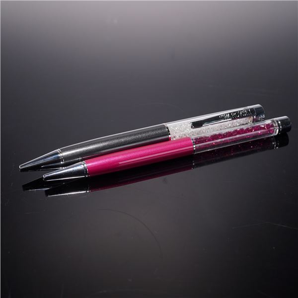 2pc Swarovski Ballpoint Pens, Pink and Black