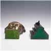 Image 3 : 2pc Vintage Bronze Art Deco Bookend and Wall Sconce