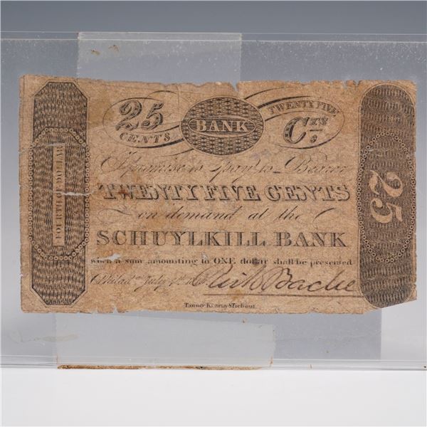1815 Schuylkill Bank Pennsylvania 25 Cent Banknote