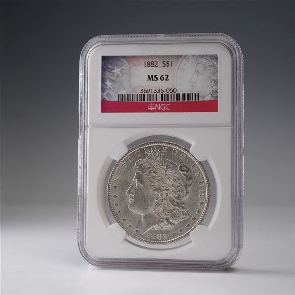1882 Morgan Silver Dollar NGC Graded MS 62