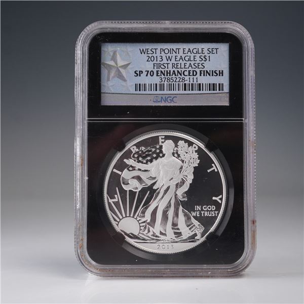 2013-W American Silver Eagle Type 1 Dollar NGC Graded SP 70 Enhanced Finish